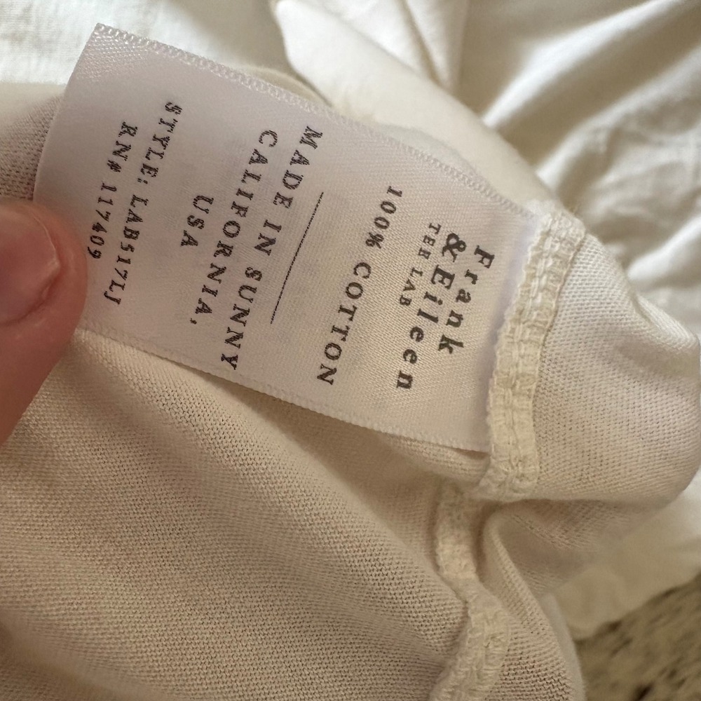 FRANK & EILEEN Sharon Long Sleeve Tee‎  In Vintage White Size XS Oversized - Picture 6 of 8